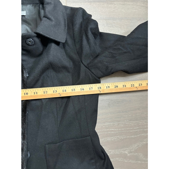 Ann Taylor‎ Virgin Wool Cashmere Felted Blazer Jacket Size 8 Faux Mink Fur Edge - Picture 8 of 9